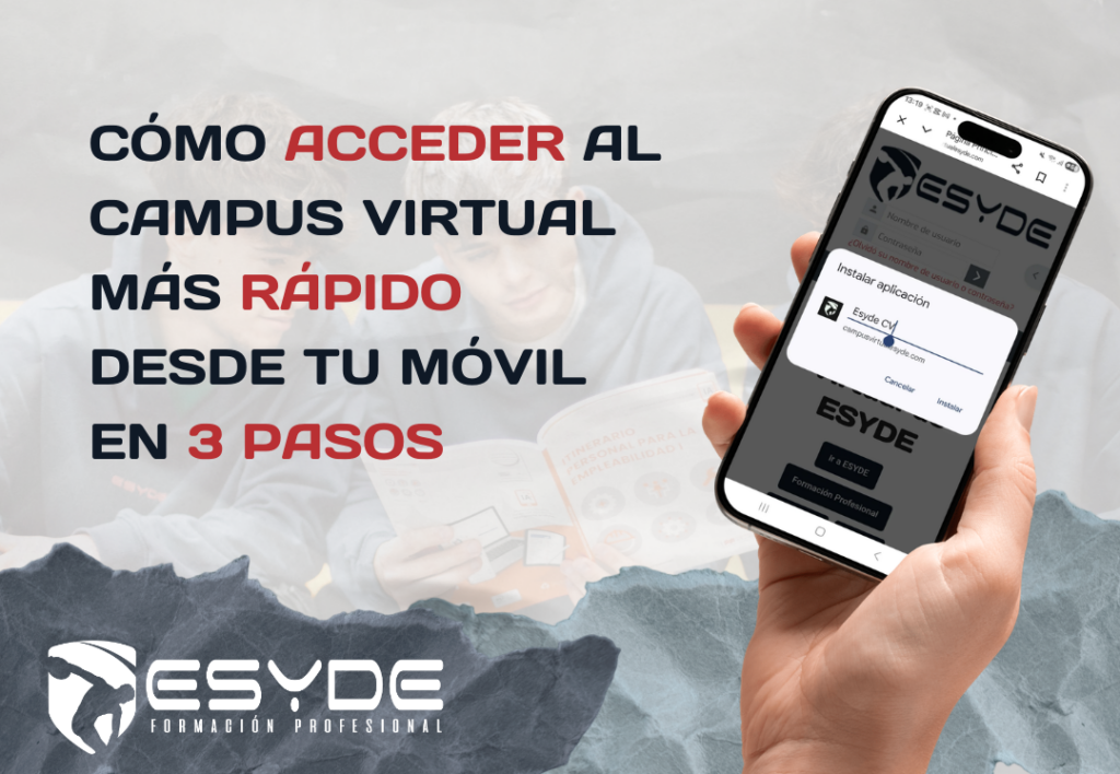 cómo acceder al campus virtual esyde más rápido desde el móvil en 3 pasos