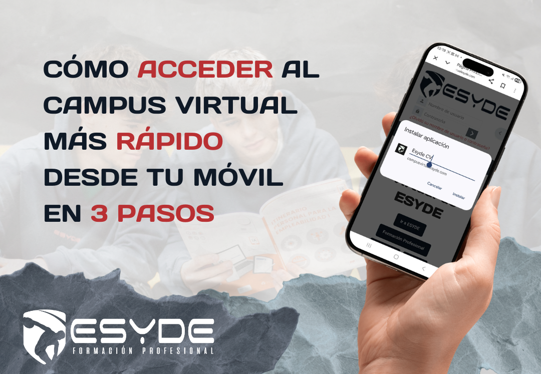 cómo acceder al campus virtual esyde más rápido desde el móvil en 3 pasos